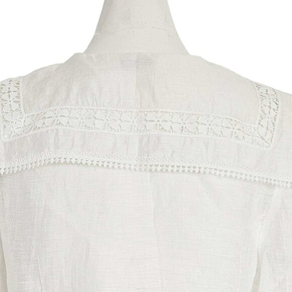 SANDRO WHITE NORMANDIE LACE TRIM SHIRT (3) - Picture 12 of 12